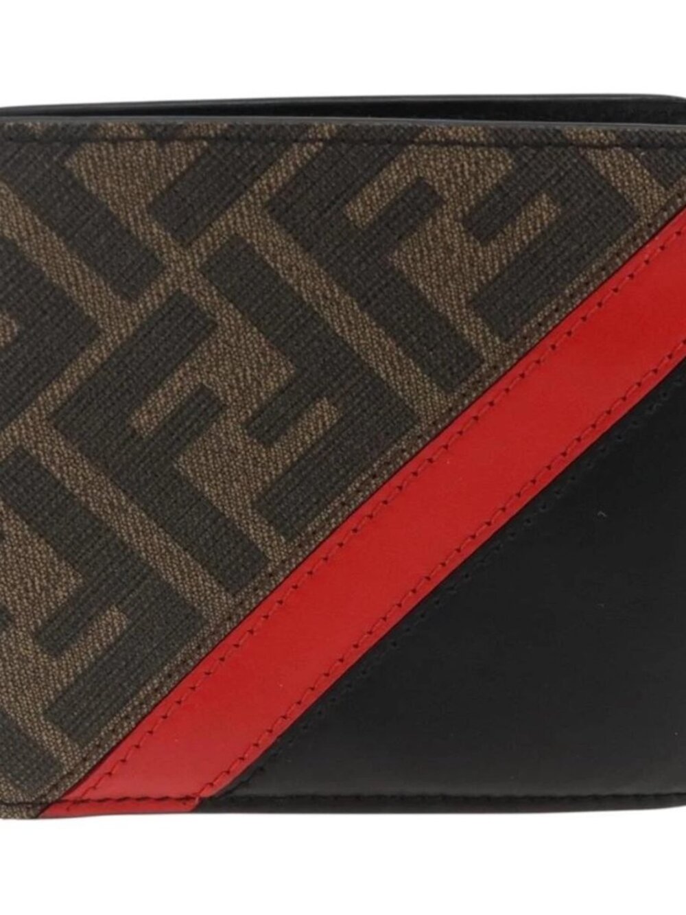 FENDI Zucca Canvas Wallet Black Brown